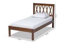 Load image into Gallery viewer, Baxton Studio Malene Mid-Century Modern Walnut Finished Wood Twin Size Platform Bed