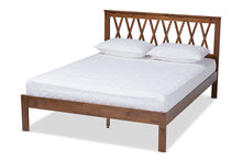 Load image into Gallery viewer, Baxton Studio Malene Mid-Century Modern Walnut Finished Wood Queen Size Platform Bed
