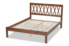 Load image into Gallery viewer, Baxton Studio Malene Mid-Century Modern Walnut Finished Wood Queen Size Platform Bed