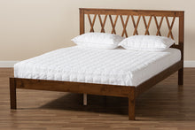 Load image into Gallery viewer, Baxton Studio Malene Mid-Century Modern Walnut Finished Wood Queen Size Platform Bed
