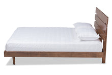 Load image into Gallery viewer, Baxton Studio Anzia Mid-Century Modern Walnut Finished Wood Queen Size Platform bed