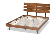 Load image into Gallery viewer, Baxton Studio Anzia Mid-Century Modern Walnut Finished Wood Queen Size Platform bed