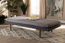 Load image into Gallery viewer, Baxton Studio Marit Mid-Century Modern Two-Tone Grey Fabric Upholstered Walnut Finished Wood Daybed