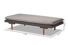 Load image into Gallery viewer, Baxton Studio Marit Mid-Century Modern Two-Tone Grey Fabric Upholstered Walnut Finished Wood Daybed