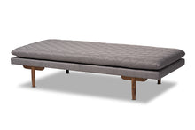 Load image into Gallery viewer, Baxton Studio Marit Mid-Century Modern Grey Fabric Upholstered Walnut Finished Wood Daybed