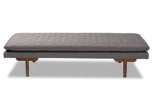 Load image into Gallery viewer, Baxton Studio Marit Mid-Century Modern Grey Fabric Upholstered Walnut Finished Wood Daybed