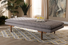 Load image into Gallery viewer, Baxton Studio Marit Mid-Century Modern Grey Fabric Upholstered Walnut Finished Wood Daybed