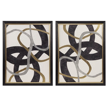 Load image into Gallery viewer, Moving Midas Abstract Gold Foil Framed Canvas 2 Piece Set MP95C-0284