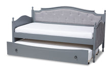 Load image into Gallery viewer, Baxton Studio Marlie Classic and Traditional Grey Fabric Upholstered Grey Finished Wood Twin Size Daybed with Trundle