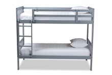 Load image into Gallery viewer, Baxton Studio Jude Modern and Contemporary Grey Finished Wood Twin Size Bunk Bed