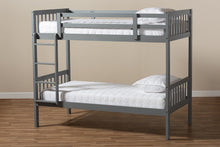 Load image into Gallery viewer, Baxton Studio Jude Modern and Contemporary Grey Finished Wood Twin Size Bunk Bed