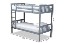Load image into Gallery viewer, Baxton Studio Jude Modern and Contemporary Grey Finished Wood Twin Size Bunk Bed