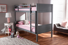 Load image into Gallery viewer, Baxton Studio Elsie Modern and Contemporary Grey Finished Wood Twin Size Bunk Bed