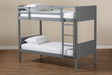 Load image into Gallery viewer, Baxton Studio Elsie Modern and Contemporary Grey Finished Wood Twin Size Bunk Bed