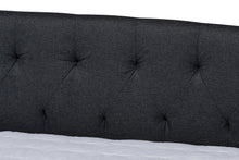 Load image into Gallery viewer, Baxton Studio Delora Modern and Contemporary Dark Grey Fabric Upholstered Full Size Daybed with Roll-Out Trundle Bed