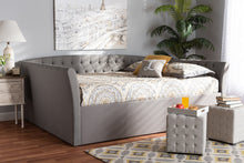 Load image into Gallery viewer, Baxton Studio Delora Modern and Contemporary Light Grey Fabric Upholstered Queen Size Daybed