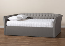 Load image into Gallery viewer, Baxton Studio Delora Modern and Contemporary Light Grey Fabric Upholstered Queen Size Daybed