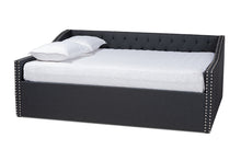Load image into Gallery viewer, Baxton Studio Haylie Modern and Contemporary Dark Grey Fabric Upholstered Queen Size Daybed
