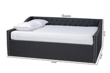 Load image into Gallery viewer, Baxton Studio Haylie Modern and Contemporary Dark Grey Fabric Upholstered Queen Size Daybed