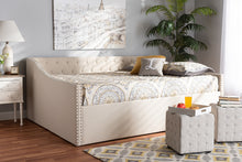 Load image into Gallery viewer, Baxton Studio Haylie Modern and Contemporary Beige Fabric Upholstered Queen Size Daybed