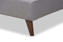 Load image into Gallery viewer, Baxton Studio Maren Mid-Century Modern Light Grey Fabric Upholstered Queen Size Platform Bed with Two Nightstands