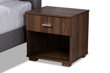 Load image into Gallery viewer, Baxton Studio Maren Mid-Century Modern Light Grey Fabric Upholstered Queen Size Platform Bed with Two Nightstands