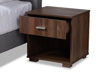 Load image into Gallery viewer, Baxton Studio Maren Mid-Century Modern Light Grey Fabric Upholstered Queen Size Platform Bed with Two Nightstands