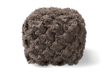 Load image into Gallery viewer, Baxton Studio Asuka Moroccan Inspired Taupe Handwoven Cotton Fringe Pouf Ottoman