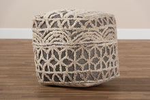 Load image into Gallery viewer, Baxton Studio Avery Moroccan Inspired Beige and Brown Handwoven Cotton Pouf Ottoman
