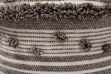Load image into Gallery viewer, Baxton Studio Eligah Moroccan Inspired Ivory and Brown Handwoven Wool Pouf Ottoman