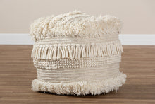 Load image into Gallery viewer, Baxton Studio Bartow Moroccan Inspired Beige Handwoven Cotton Pouf Ottoman