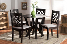 Load image into Gallery viewer, Baxton Studio Alisa Modern and Contemporary Grey Fabric Upholstered and Dark Brown Finished Wood 5-Piece Dining Set