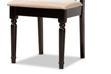 Load image into Gallery viewer, Baxton Studio Callie Modern and Contemporary Sand Fabric Upholstered and Dark Brown Finished Wood 5-Piece Dining Set