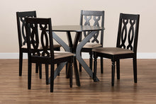 Load image into Gallery viewer, Baxton Studio Callie Modern and Contemporary Sand Fabric Upholstered and Dark Brown Finished Wood 5-Piece Dining Set