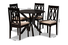 Load image into Gallery viewer, Baxton Studio Callie Modern and Contemporary Sand Fabric Upholstered and Dark Brown Finished Wood 5-Piece Dining Set