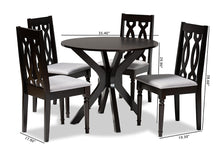 Load image into Gallery viewer, Baxton Studio Callie Modern and Contemporary Grey Fabric Upholstered and Dark Brown Finished Wood 5-Piece Dining Set