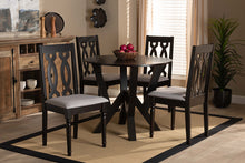 Load image into Gallery viewer, Baxton Studio Anise Modern and Contemporary Grey Fabric Upholstered and Dark Brown Finished Wood 5-Piece Dining Set
