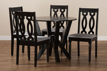 Load image into Gallery viewer, Baxton Studio Anise Modern and Contemporary Grey Fabric Upholstered and Dark Brown Finished Wood 5-Piece Dining Set
