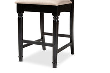 Load image into Gallery viewer, Baxton Studio Darcie Modern and Contemporary Sand Fabric Upholstered Espresso Brown Finished 2-Piece Wood Counter Stool Set of 4