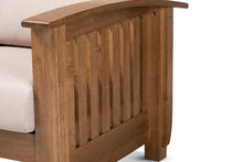 Load image into Gallery viewer, Baxton Studio Charlotte Modern Classic Mission Style Taupe Fabric Upholstered Walnut Brown Finished Wood 2-Seater Loveseat