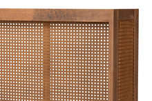 Load image into Gallery viewer, Baxton Studio Rina Mid-Century Modern Ash Wanut Finished Wood and Synthetic Rattan King Size Wrap-Around Headboard