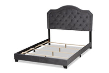Load image into Gallery viewer, Baxton Studio Samantha Modern and Contemporary Grey Velvet Fabric Upholstered Queen Size Button Tufted Bed