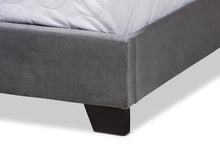 Load image into Gallery viewer, Baxton Studio Samantha Modern and Contemporary Grey Velvet Fabric Upholstered Queen Size Button Tufted Bed