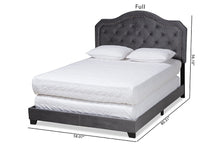 Load image into Gallery viewer, Baxton Studio Samantha Modern and Contemporary Grey Velvet Fabric Upholstered Queen Size Button Tufted Bed