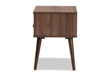 Load image into Gallery viewer, Baxton Studio Quinn Mid-Century Modern Two-Tone White and Walnut Finished 1-Drawer Wood End Table