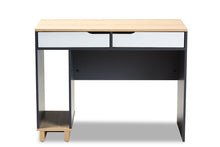 Load image into Gallery viewer, Baxton Studio Reed Mid-Century Modern 2-Drawer Multicolor Wood Computer Desk