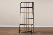 Load image into Gallery viewer, Baxton Studio Ceren Vintage Rustic Industrial Distressed Wood and Black Metal Finished 5-Tier Living Room Ladder Shelf