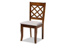 Load image into Gallery viewer, Baxton Studio Adara Modern and Contemporary Grey Fabric Upholstered and Walnut Brown Finished Wood 5-Piece Dining Set