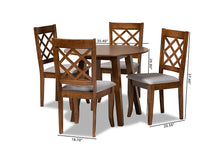 Load image into Gallery viewer, Baxton Studio Adara Modern and Contemporary Grey Fabric Upholstered and Walnut Brown Finished Wood 5-Piece Dining Set