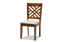 Load image into Gallery viewer, Baxton Studio Alena Modern and Contemporary Grey Fabric Upholstered and Walnut Brown Finished Wood 5-Piece Dining Set